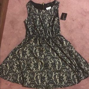 Black and beige dress